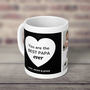 Drei Fotos und ein Herz Bester Papa je Kaffeetasse