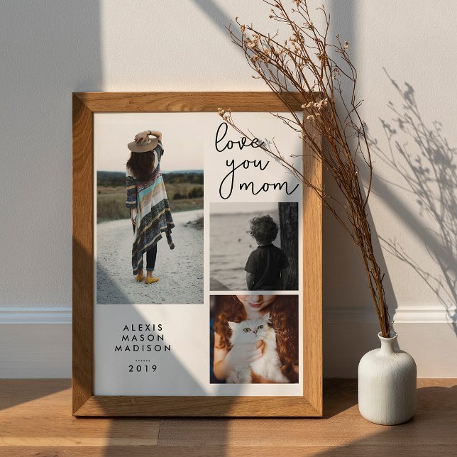 Drei Fotos und moderne Typografie | LIEBE MAMA Poster (Von Creator hochgeladen)