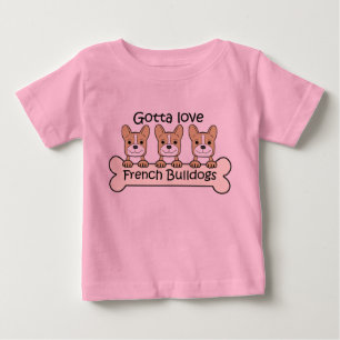 Drei französische Bulldoggen Baby T-shirt