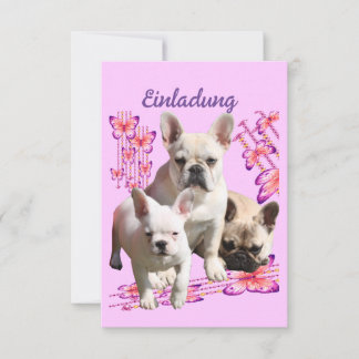 Drei Französische Bulldoggen Danke French Bulldog Einladung