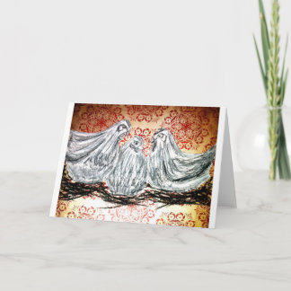 Drei französische Hennen Feiertagskarte