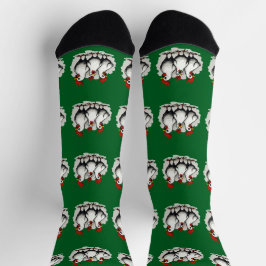 Drei französische Hennen Retro-Mittelalter-Ausschn Socken