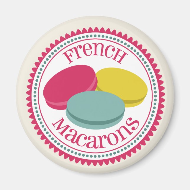 Drei französische Macarons Magnet (Vorne)