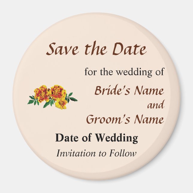 Drei französische Marigolds Save the Date Magnet (Vorne)