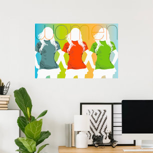 Drei Frauen farbiges Poster