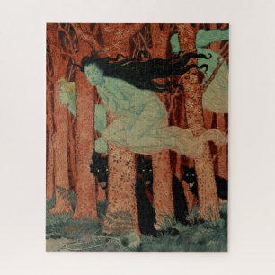 Drei Frauen mit schwarzen Wölfen Grasset Kunst