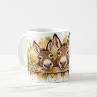 Drei freche Esel – Charmante Hofszene Kaffeetasse