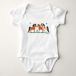 Drei Freund-Pferdeliebhaber-Säuglings-Strampler Baby Strampler