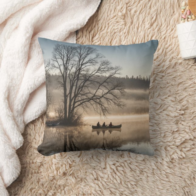 Drei Freunde Angelkanal Serene Lake Kissen (Decke)