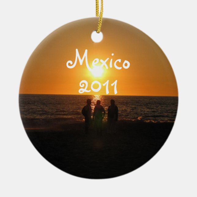 Drei Freunde; Mexiko-Andenken Keramikornament (Vorne)