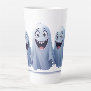 Drei freundliche Halloween-Geister zusammen in der Milchtasse