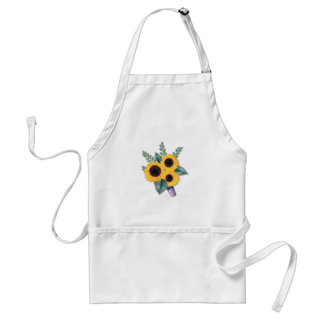 Drei fröhliche Sonnenblumen Blumenstrauß Schürze (Vorne)