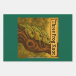 Drei-Frosch-Knoten – Whimsische Amphibien-Wortspie Geschenkpapier Set