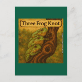 Drei-Frosch-Knoten – Whimsische Amphibien-Wortspie Postkarte