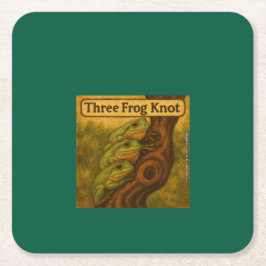 Drei-Frosch-Knoten – Whimsische Amphibien-Wortspie Rechteckiger Pappuntersetzer