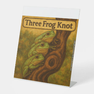 Drei-Frosch-Knoten – Whimsische Amphibien-Wortspie Sockelschild