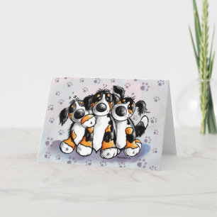 Drei Funny Bernese Hunde Grußkarte Karte