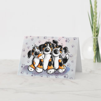 Drei Funny Bernese Hunde Grußkarte Karte