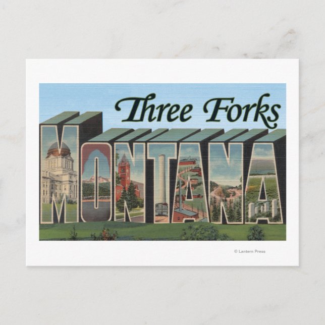 Drei Gabel, Montana Postkarte (Vorderseite)