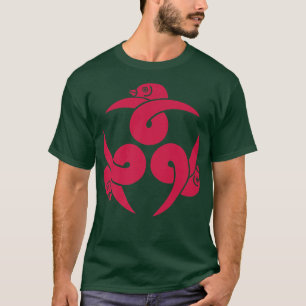 Drei Gänse Japanischer Kamon in Sakura rosa T-Shirt