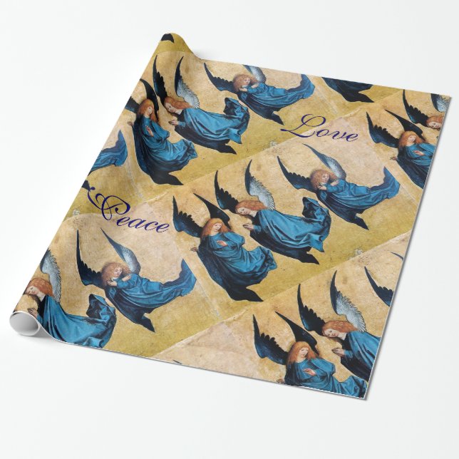 DREI GEBIETE IN BLAUEN CHRISTMAS FREUEN SICH AUF F GESCHENKPAPIER (Ungerollt)