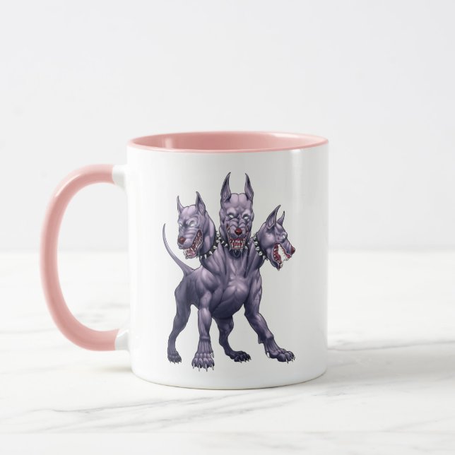 Drei gehackte Hunde Cerberus Tasse (Links)