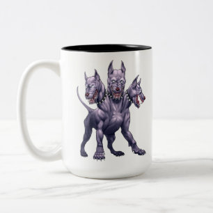 Drei gehackte Hunde Cerberus Zweifarbige Tasse