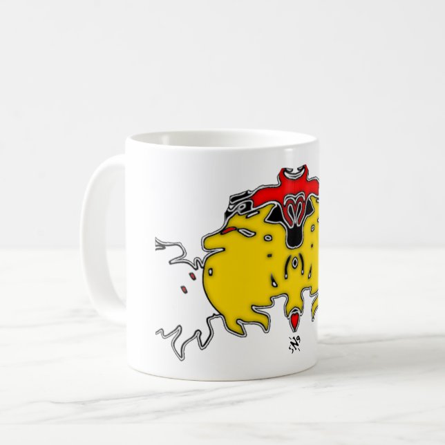 Drei Geister blühen (gelb) Kaffeetasse (Vorderseite Links)