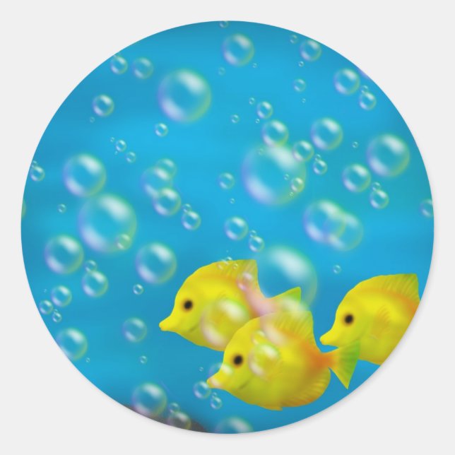 Drei gelbe Fische - Aufkleber (Vorderseite)