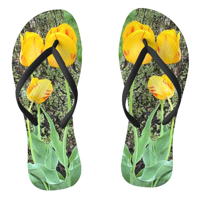 Drei gelbe Tulissen / Flip Flops (Fußbett)