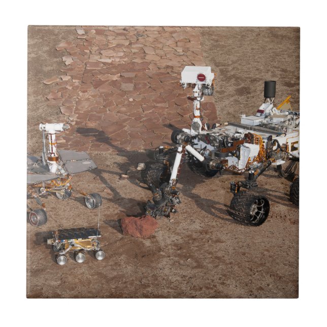 Drei Generationen von Mars-Rover. Fliese (Vorderseite)