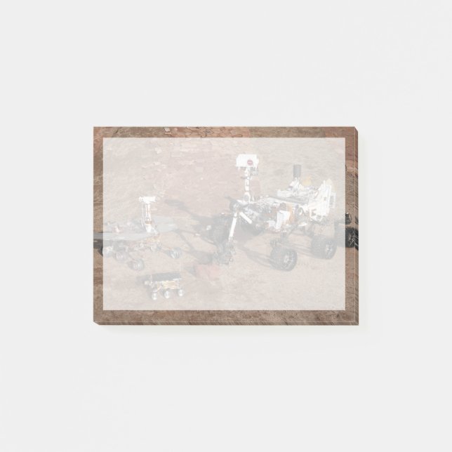 Drei Generationen von Mars-Rover. Post-it Klebezettel (Vorderseite)