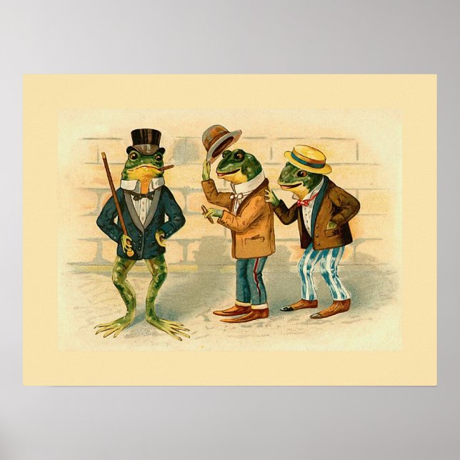 "Drei gesellige Frösche" Poster (Vorne)