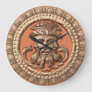 drei Gesichter Große Wanduhr
