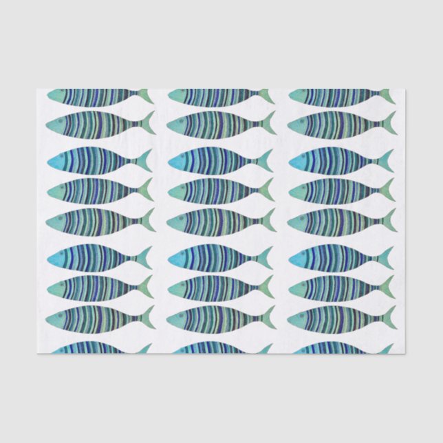 Drei gestreifte Fische Seidenpapier (Vorderseite)