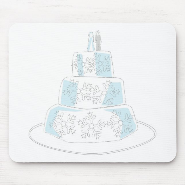 Drei gestufte Hochzeitskuchen mit Schneeflocke Mousepad (Vorne)