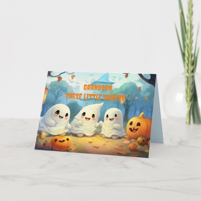 DREI GHOSTS GRANDSON HALLOWEEN KARTE (Vorderseite)