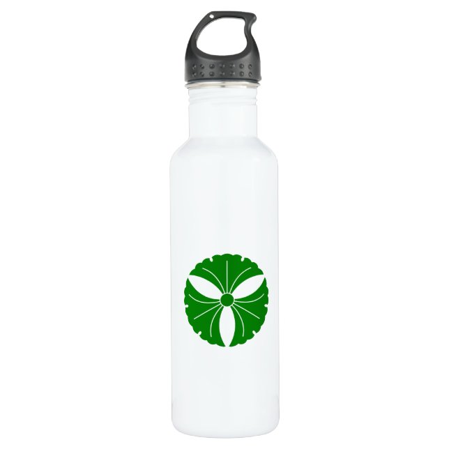 Drei Ginkgo-Blätter Edelstahlflasche (Vorderseite)