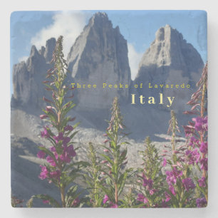 Drei Gipfel der Lavaredo-Wildblumen Italien Steinuntersetzer