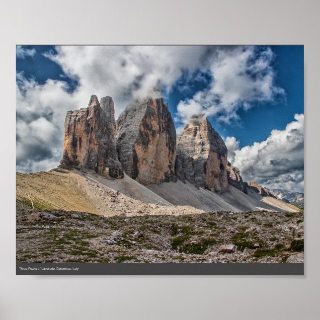 Drei Gipfel von Lavaredo, Dolomiten, Italien Poster (Vorne)
