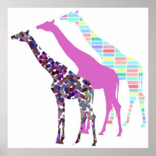 Drei Giraffen Design 3 Poster