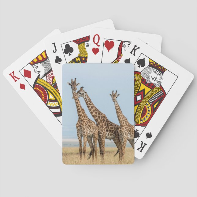 Drei Giraffen Posing Spielkarten (Rückseite)