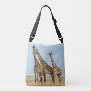 Drei Giraffen Posing Tragetaschen Mit Langen Trägern