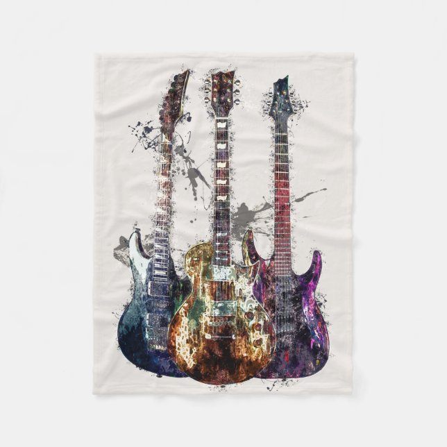 Drei Gitarren Fleecedecke (Vorderseite)