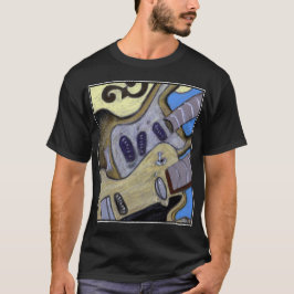 Drei Gitarren-Jazz-Felsen-Blues T-Shirt