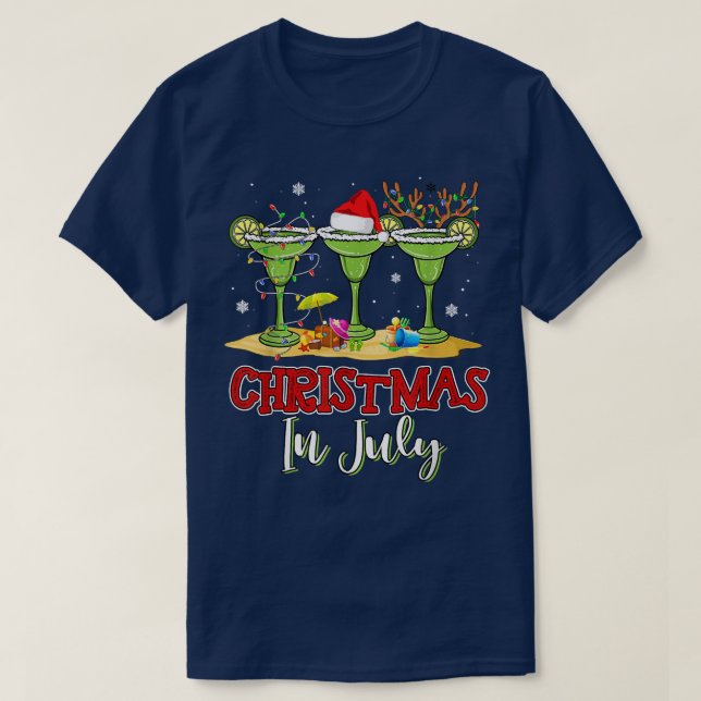 Drei Gläser Margarita Funny Drink Weihnachten in T-Shirt (Design vorne)