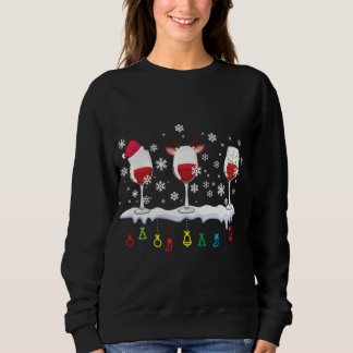 Drei Gläser Wein Weihnachtsmannmütze Weihnachten t Sweatshirt