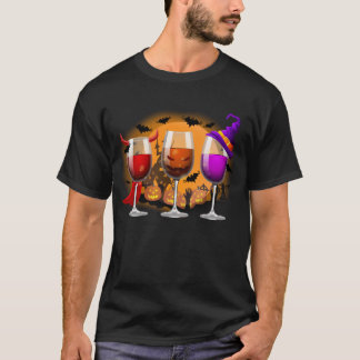 Drei Gläser Weinkeller Halloween T - Shirt