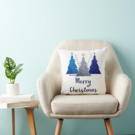 Drei Glitzer Weihnachtsbaum mit Stern-Merry Kissen
