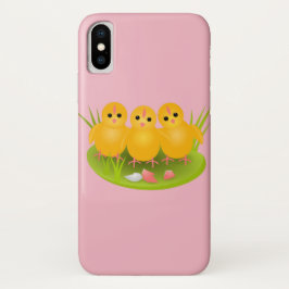 Drei glückliche Ostergelbe Hühner iPhone X Hülle